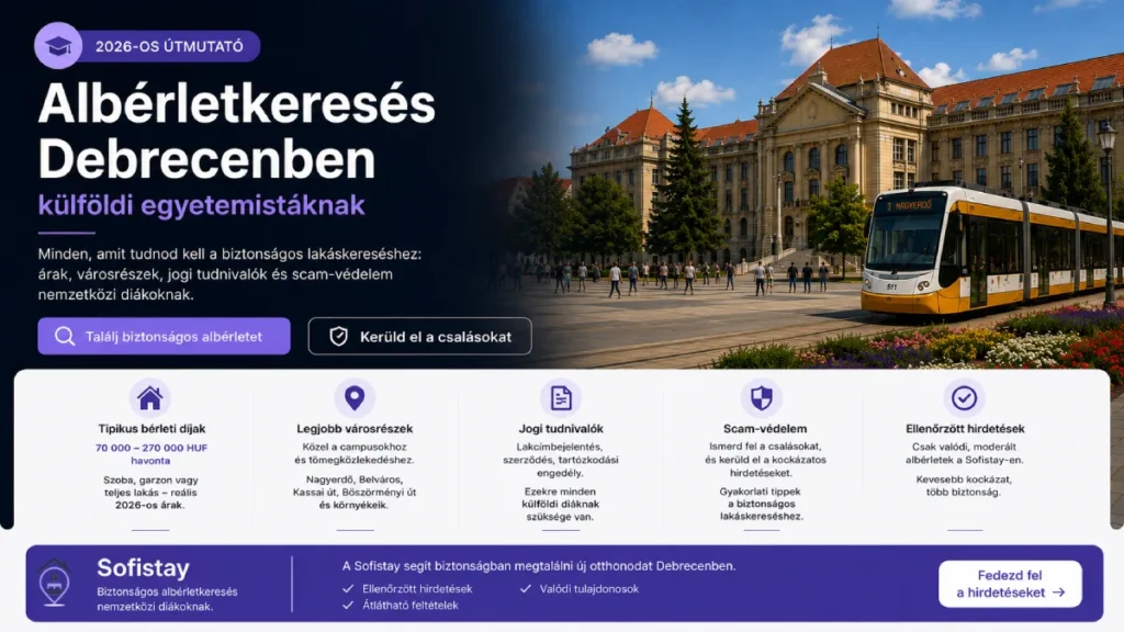 Albérletkeresés Debrecenben külföldi egyetemistáknak – Teljes 2026-os útmutató