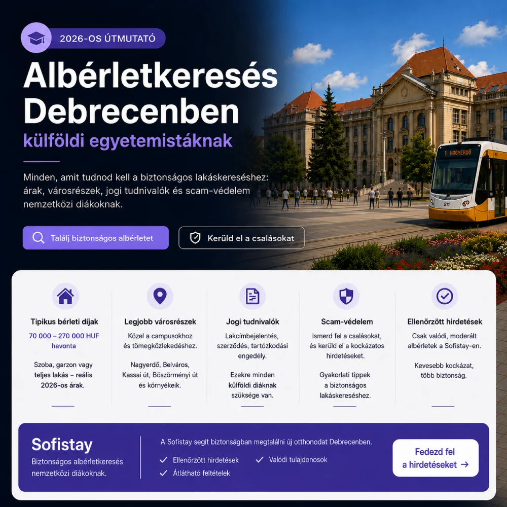 Albérletkeresés Debrecenben külföldi egyetemistáknak — 2026-os útmutató